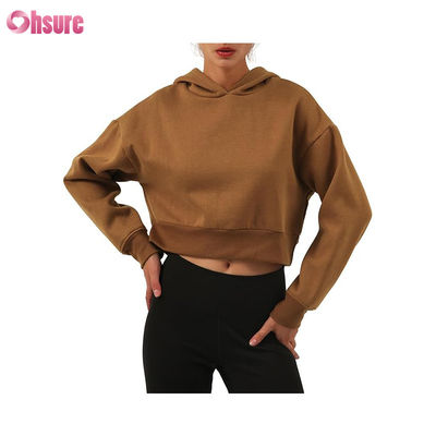 Fitnesskleding Dames Trui Tops Biologisch Katoen Fleece Sport Hoodies Aangepast logo Dames Workout Fitness Hoodies