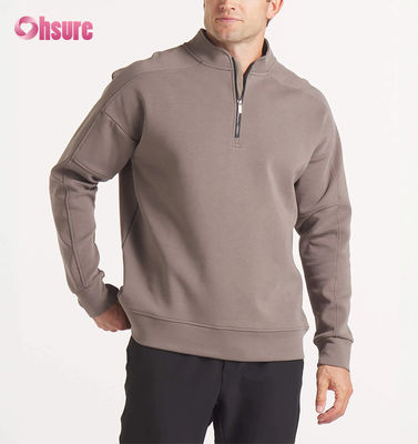 Hoge Kwaliteit Custom Borduurwerk Heren Oversized French Terry Crew Neck Sweatshirt & Zware Kwart Zip Hoodie Effen Patroon