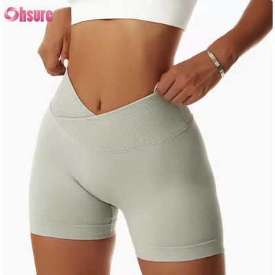 Snoepkleur Sneldrogende Nude Yoga Shorts Heup Lift Hardloop Fitness Shorts Strakke Hoge Taille Sport Leggings