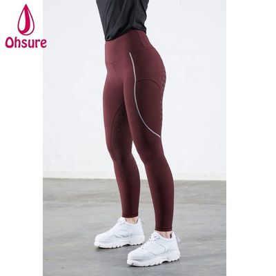 Blauw Zwart Rood Vrouwen Ruiterbroeken Elegante Touch Volle Zit Silicium Groothandel Op maat gemaakt Paardrijden Tights