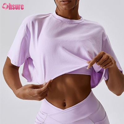OEM Custom Oversized Crop Top Vrouwen T-Shirt High Elastic Crop Top Tshirt Wit Crop Tops voor vrouwen