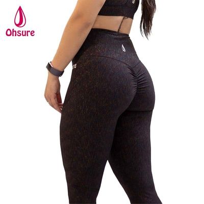 Dames Scrunch Bum Gym Leggings Elastische Taille Sport Strakke Fitness Activewear met Effen Patroon Yoga Broek
