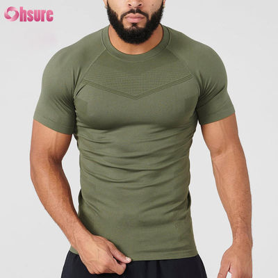 Aangepaste polyester korte mouw lichtgewicht sneldrogend geschikt voor hardlopen fitness heren compressie spier fitness T-shirt