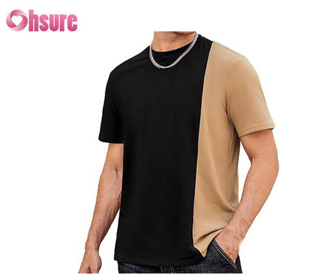 T-shirt met contrastpanel van hoge kwaliteit Opdruk met logo T-shirt Gemakkelijk te dragen Mode T-shirt
