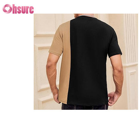 T-shirt met contrastpanel van hoge kwaliteit Opdruk met logo T-shirt Gemakkelijk te dragen Mode T-shirt