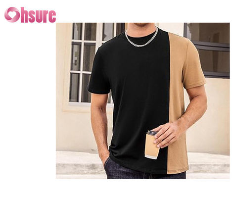 T-shirt met contrastpanel van hoge kwaliteit Opdruk met logo T-shirt Gemakkelijk te dragen Mode T-shirt