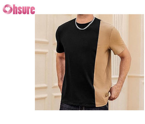 T-shirt met contrastpanel van hoge kwaliteit Opdruk met logo T-shirt Gemakkelijk te dragen Mode T-shirt