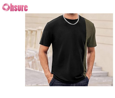 T-shirt met contrastpanel van hoge kwaliteit Opdruk met logo T-shirt Gemakkelijk te dragen Mode T-shirt