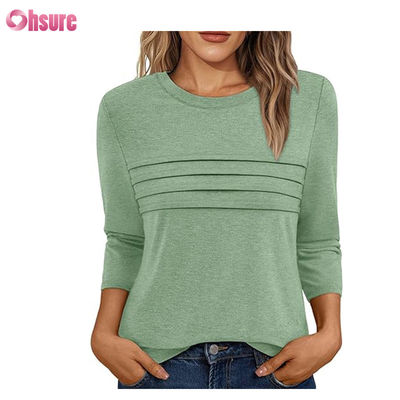 Drie kwartmouw fitness T-shirt katoenen tops Casual T-shirts O-Neck Vrouwen T-shirt Werksport T-shirt