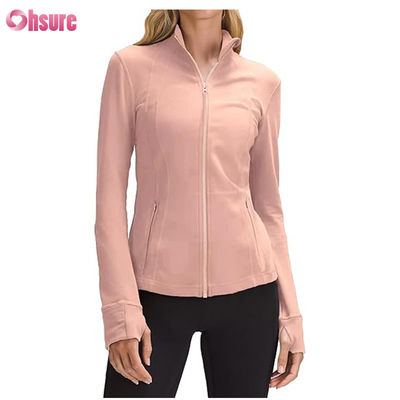 Aangepaste Logo Nieuwe Mode Effen Kleur Zakken Pullover Ritssluiting Vrije Tijd Sport Fitness Sweatshirt OEM Hoge Kwaliteit voor Dames
