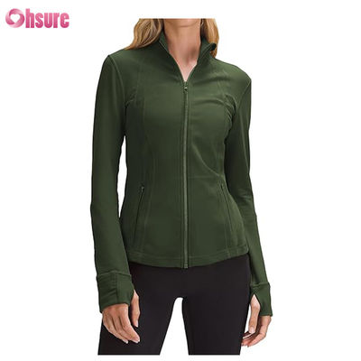 Aangepaste Logo Nieuwe Mode Effen Kleur Zakken Pullover Ritssluiting Vrije Tijd Sport Fitness Sweatshirt OEM Hoge Kwaliteit voor Dames