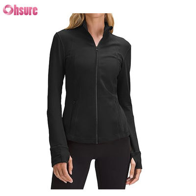 Aangepaste Logo Nieuwe Mode Effen Kleur Zakken Pullover Ritssluiting Vrije Tijd Sport Fitness Sweatshirt OEM Hoge Kwaliteit voor Dames