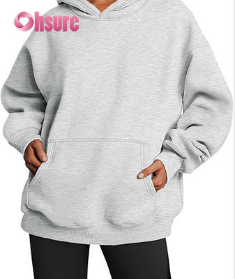 Aangepaste oversized sporttrui met capuchon voor dames, casual wintersweater in grote maten voor hardlopen, sportkleding