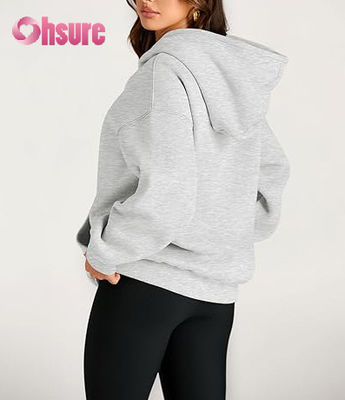 Aangepaste oversized sporttrui met capuchon voor dames, casual wintersweater in grote maten voor hardlopen, sportkleding