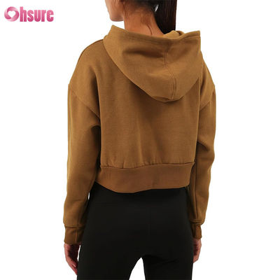 Fitnesskleding Dames Trui Tops Biologisch Katoen Fleece Sport Hoodies Aangepast logo Dames Workout Fitness Hoodies