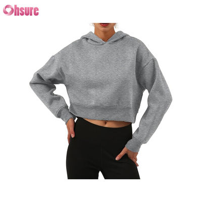 Fitnesskleding Dames Trui Tops Biologisch Katoen Fleece Sport Hoodies Aangepast logo Dames Workout Fitness Hoodies