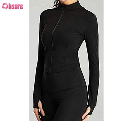 Aangepaste Logo Nieuwe Mode Effen Kleur Zakken Pullover Ritssluiting Vrije Tijd Sport Fitness Sweatshirt OEM Hoge Kwaliteit voor Dames