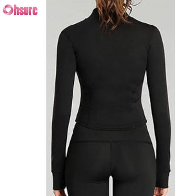 Aangepaste Logo Nieuwe Mode Effen Kleur Zakken Pullover Ritssluiting Vrije Tijd Sport Fitness Sweatshirt OEM Hoge Kwaliteit voor Dames