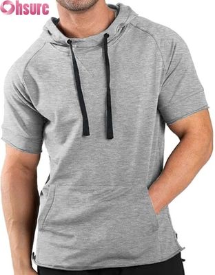 Hoodie met korte mouwen voor mannen Casual Pullover Hooded T-shirt OEM ODM Manufacturer