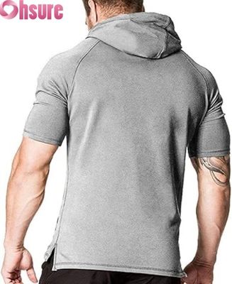 Hoodie met korte mouwen voor mannen Casual Pullover Hooded T-shirt OEM ODM Manufacturer