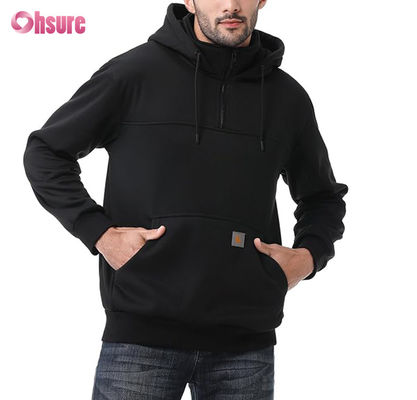 Mensen XL Custom Design Heavyweight Quarter Zip Hoodie 100% katoen Frans Terry Crew Neck Sweatshirt Winter Stijl Hooded Solid