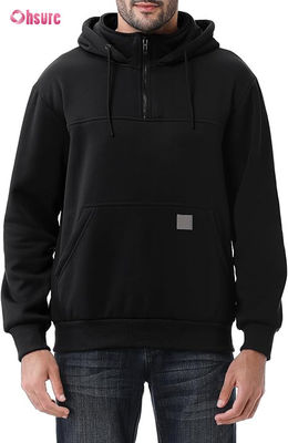 Mensen XL Custom Design Heavyweight Quarter Zip Hoodie 100% katoen Frans Terry Crew Neck Sweatshirt Winter Stijl Hooded Solid