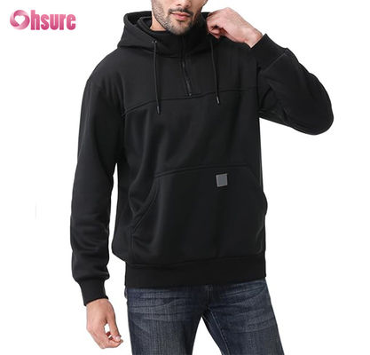 Mensen XL Custom Design Heavyweight Quarter Zip Hoodie 100% katoen Frans Terry Crew Neck Sweatshirt Winter Stijl Hooded Solid
