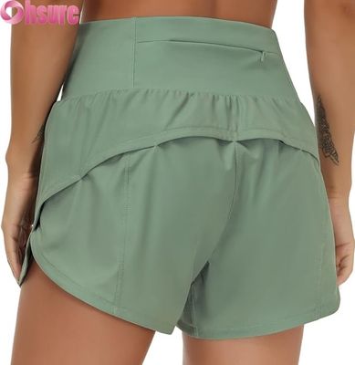 Vrouwen High Waist Gym Shorts Snelle droog ademend Warm Shorts voor Yoga hardlopen Fitness-OEM Sportswear