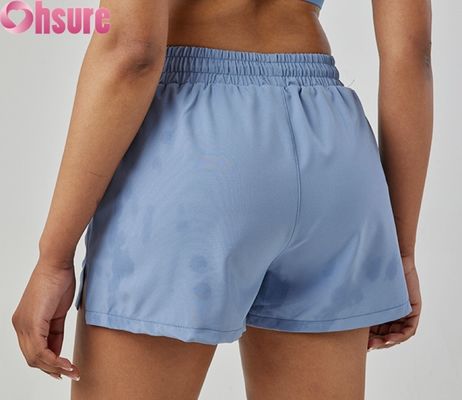 Vrouwen korte sportbroeken met hoge taille snel drogen ademend modieus hardlopen en sporten korte broeken met zakken