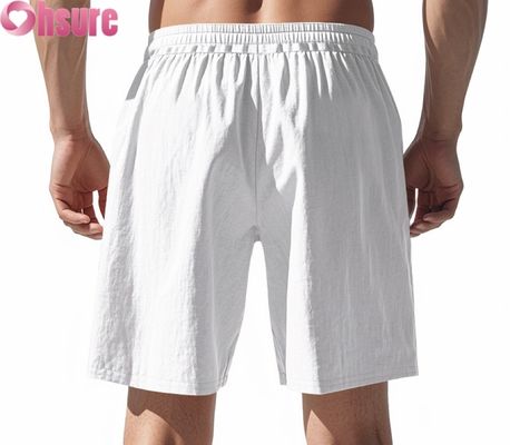 Mensen Lichte Linnen Casual Shorts Zomer Ademhalende Strandsport Loose Fit Middenlengte Elastische taille Comfortabel
