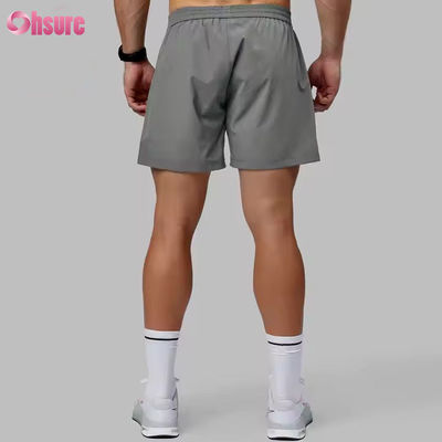 Op maat gemaakte hoogwaardige nylon spandex split zoom dubbele laag 5 in sport 2 in 1 gym hardloopshorts voor heren