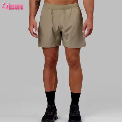 Op maat gemaakte hoogwaardige nylon spandex split zoom 5 in 2 in 1 atletische workout sport gym shorts voor heren