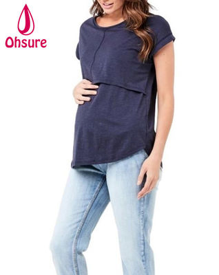 Milieuvriendelijke bamboe borstvoeding top Duurzame zwangerschap t-shirt