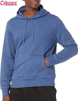 Heren Casual Effen Kleur Lange Mouw Trui Hoodie met Trekkoord Sport Zak Aangepaste Mode Sweatshirt