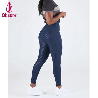 Navy Blue Winter Silicone Paardrijden broek Tights Vrouwen Paardrijden Jodhpur Ruiter Legging broek met zak
