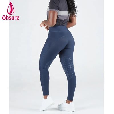 Navy Blue Winter Silicone Paardrijden broek Tights Vrouwen Paardrijden Jodhpur Ruiter Legging broek met zak