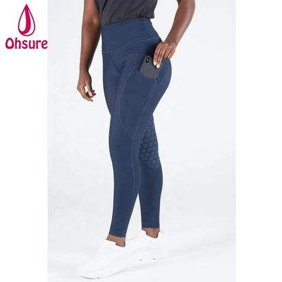 Navy Blue Winter Silicone Paardrijden broek Tights Vrouwen Paardrijden Jodhpur Ruiter Legging broek met zak