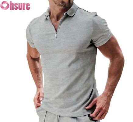 Heren Zomer Casual Korte Mouw voor Polo T-shirt Katoen Wafelbreisel Duurzaam en Blanco Design