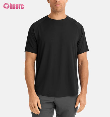 Custom Mensen Gym T-Shirt Snelle Droog Training Top Ademhalende Raglan Sleeve Lichtgewicht Polyester Spandex-300gsm Stof