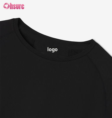 Custom Mensen Gym T-Shirt Snelle Droog Training Top Ademhalende Raglan Sleeve Lichtgewicht Polyester Spandex-300gsm Stof