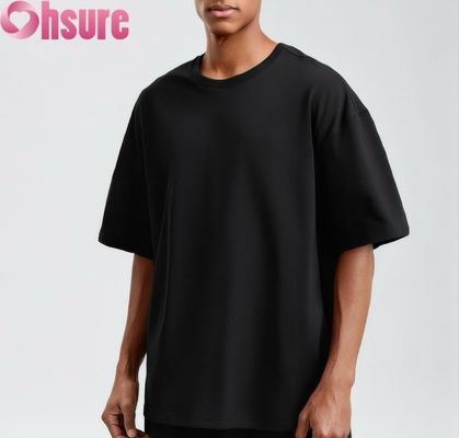 2025 Premium katoenen T-shirt voor mannen Casual Regular Fit Soft Breathable Solid Pattern Gebreide Stoffen Groothandel