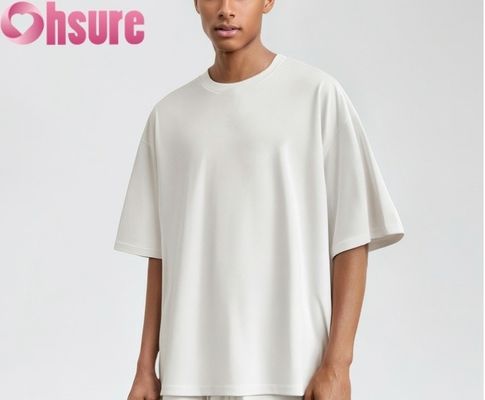 2025 Premium katoenen T-shirt voor mannen Casual Regular Fit Soft Breathable Solid Pattern Gebreide Stoffen Groothandel