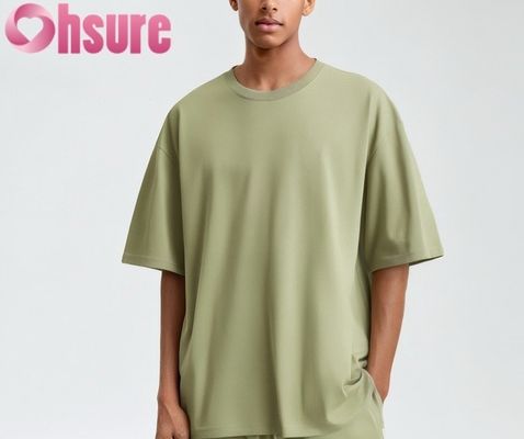 2025 Premium katoenen T-shirt voor mannen Casual Regular Fit Soft Breathable Solid Pattern Gebreide Stoffen Groothandel