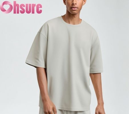 2025 Premium katoenen T-shirt voor mannen Casual Regular Fit Soft Breathable Solid Pattern Gebreide Stoffen Groothandel