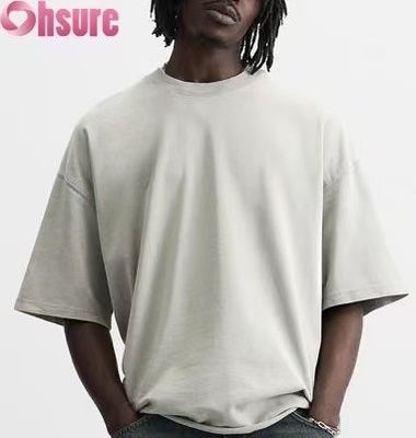 Custom Heavyweight T-Shirt voor mannen - Gewassen Katoen Vintage Streetwear, Oversized Drop Shoulder Design, Bulk Order Beschikbaar