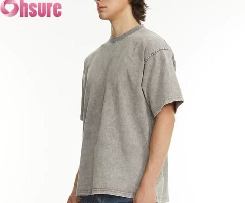 Custom Heavyweight T-Shirt voor mannen - Gewassen Katoen Vintage Streetwear, Oversized Drop Shoulder Design, Bulk Order Beschikbaar