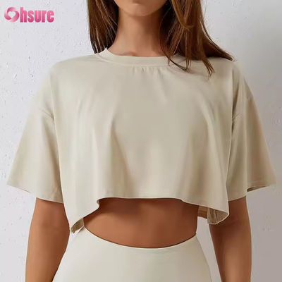 2025 Loose Quick Dry Running Workout Gym Top Fitness Training Yoga Kleding Sport T-shirts Crop Tops voor vrouwen