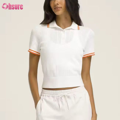 Op maat gemaakt ademend golfshirt met korte mouwen, pickleball katoenen tennis poloshirts, tops en T-shirts voor dames, actieve kleding fabrikant
