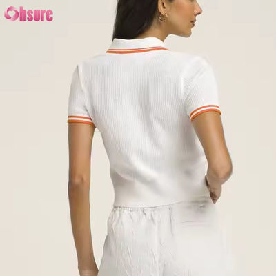 Op maat gemaakt ademend golfshirt met korte mouwen, pickleball katoenen tennis poloshirts, tops en T-shirts voor dames, actieve kleding fabrikant