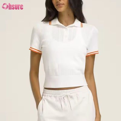 Op maat gemaakt ademend golfshirt met korte mouwen, pickleball katoenen tennis poloshirts, tops en T-shirts voor dames, actieve kleding fabrikant
